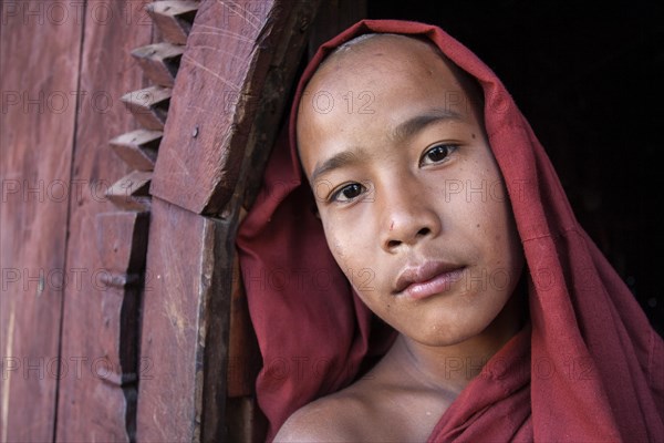 Novice monk in the Shwe Yaunghwe Kyaung Monastery