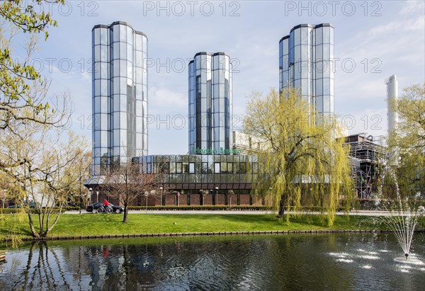 Mirrored glass towers