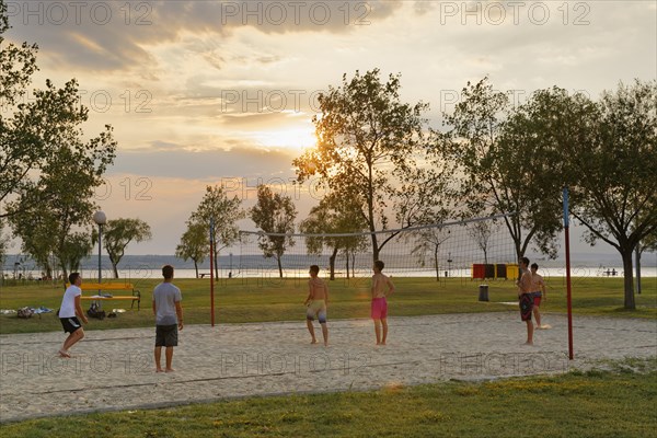 Playing beach ball on Lake Neusiedl