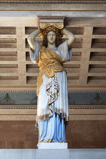 Caryatid on the gallery inside the Walhalla Temple