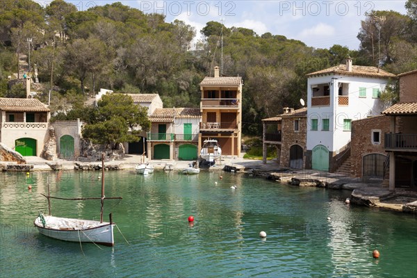 Bay with fishing boats and harbor of Cala Figuera