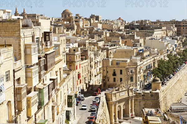 View of the nested houses with oriels in the historic centre