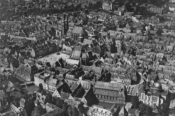 Historical aerial view of Nuremberg in 1936