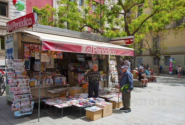 Press point in the Gothic Quarter of Barcelona