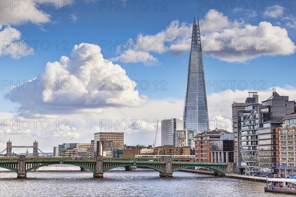 The Shard with Southwark Bridge and Tower Bridge