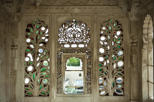 Ornament window in City Palace of the Maharaja