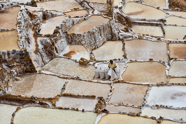 Salt pans in the Sacred Valley of the Incas on the Urubamba