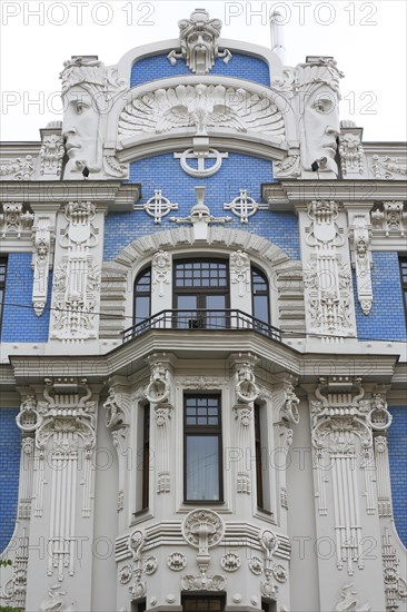 Art Nouveau facade of the house Eliza iela 10b or Elizabeth Street 10b