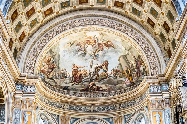 Fresco with the Martyrdom of Saint Andrew in the apse