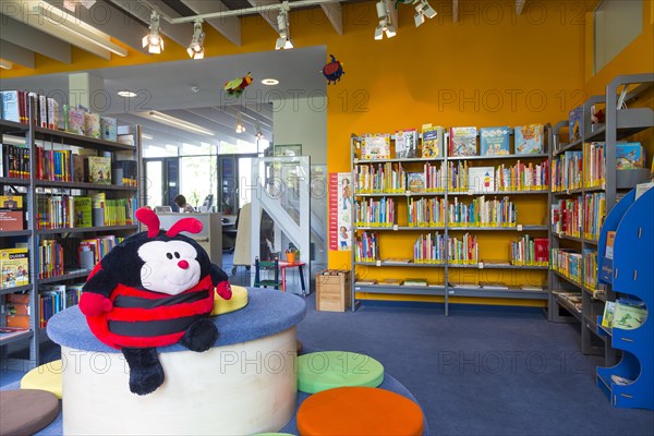 Bookshelves in the children's department