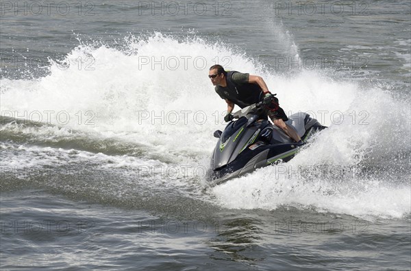 Man on a water scooter