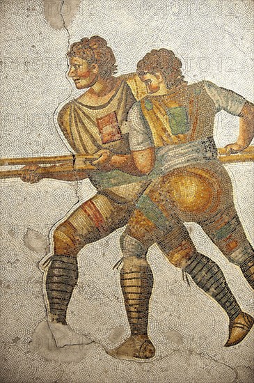 6th century Byzantine Roman mosaic of hunters