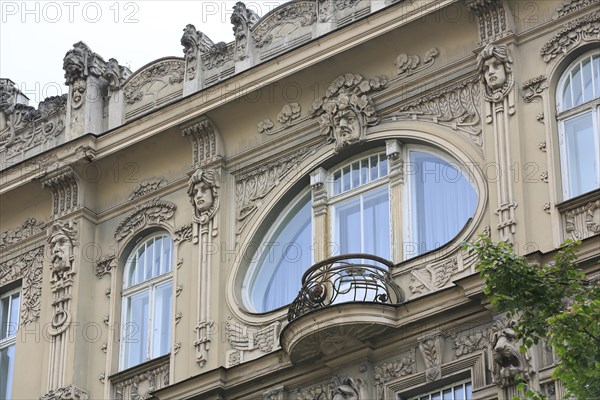Art Nouveau facade of the house Eliza iela 10a or Elizabeth Street 10a
