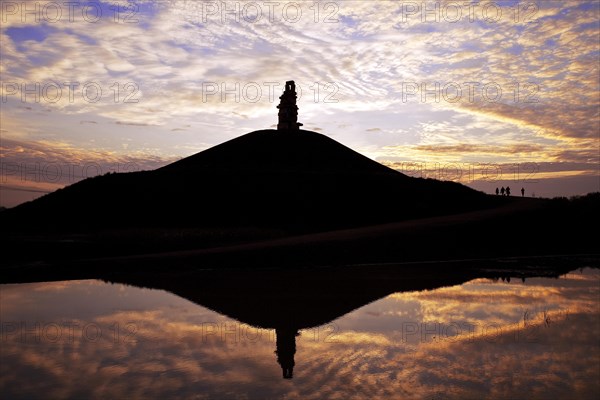 Stairway to Heaven work of art on the Rheinelbe heap reflected on a water surface