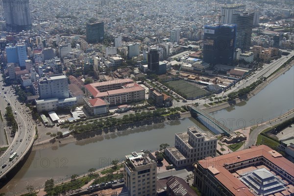 Aerial view of the city center