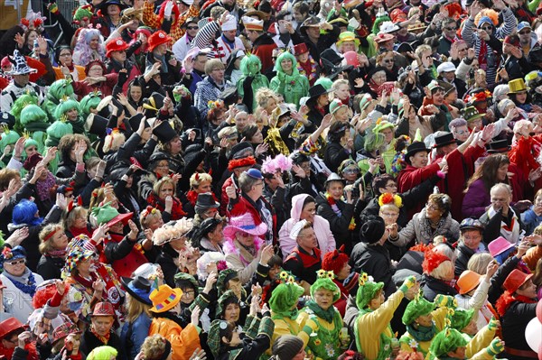 Revellers at carnival celebrations on Fat Thursday in the town hall square