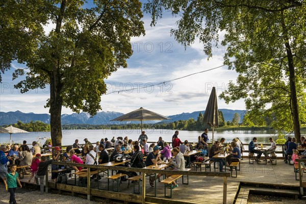 Alpenblick"" beer garden at Staffelsee Lake