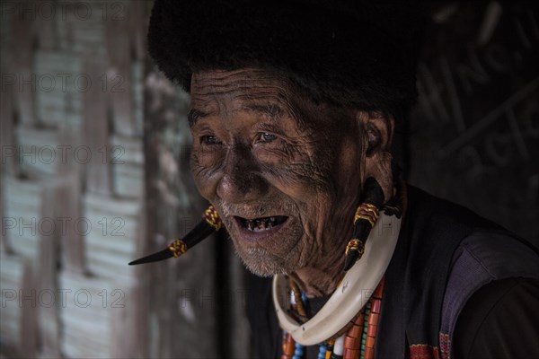 Old warrior in traditional dress