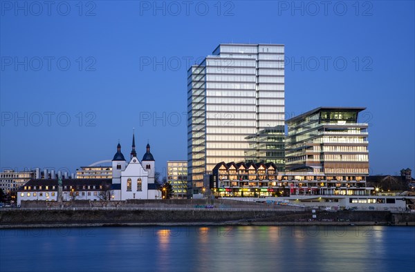 The former Lufthansa high-rise building and Deutz Abbey