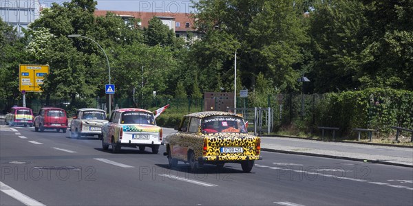 Trabant cars or Trabis on the road