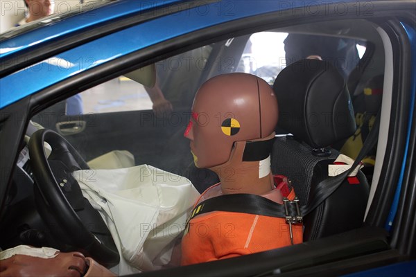 Crash test dummy in the car