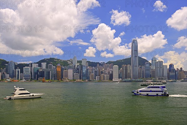 Skyline of Hong Kong Island and Hong Kong River