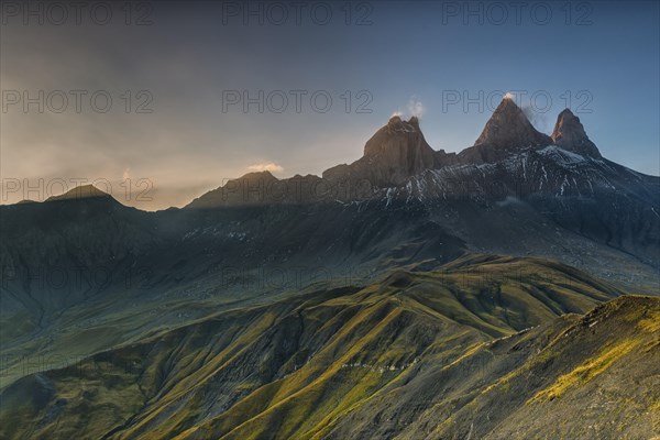 Aiguilles d'Arves mountain in the morning light