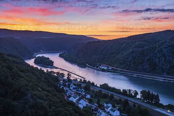 View of the Rhine at sunset