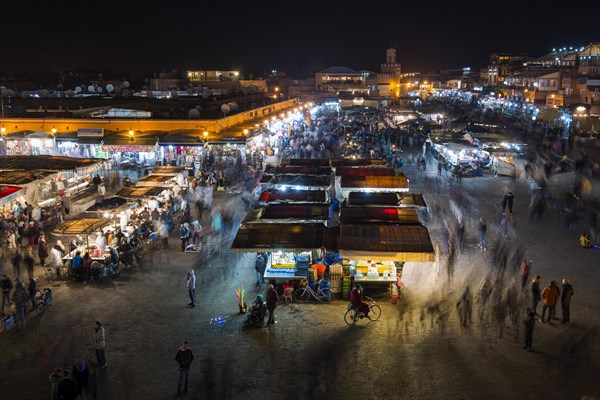 Djemaa el Fna or Jamaa el Fna square at night