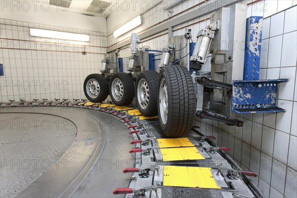 Turntable road marking test system