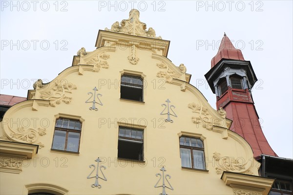Art Nouveau facade of the house Alberta iela 12 or Albert Street 12