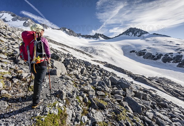 Climbers ascending the Grosser Moseler