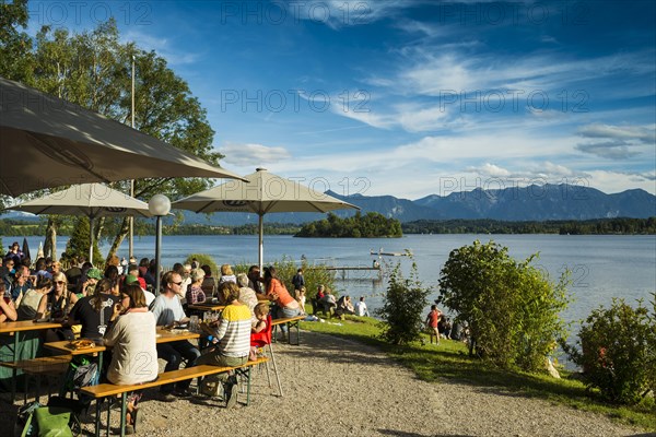 Alpenblick"" beer garden at Staffelsee Lake
