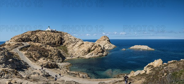 Ile de la Pietra with lighthouse at the tip of L'Ile-Rousse