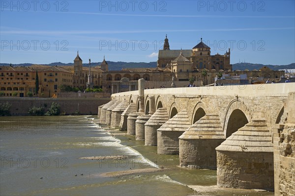 Roman bridge over the Rio Guadalquivir with the Mezquita