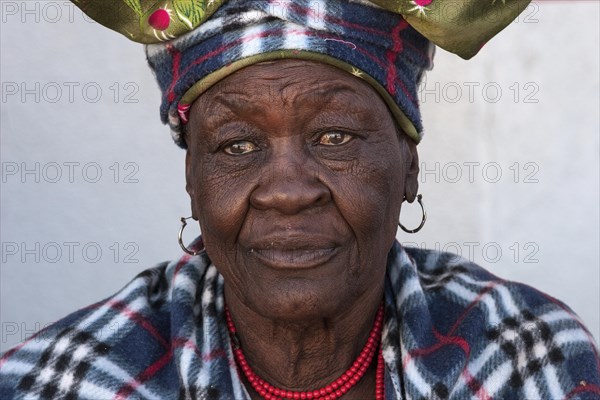 Herero woman wearing typical hat