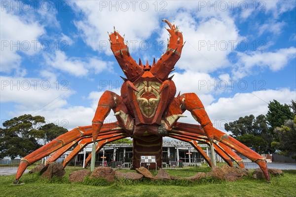 Giant lobster in front of a restaurant