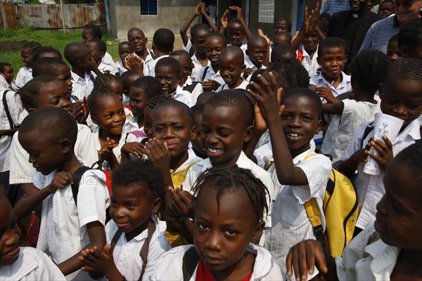 School children in school uniform