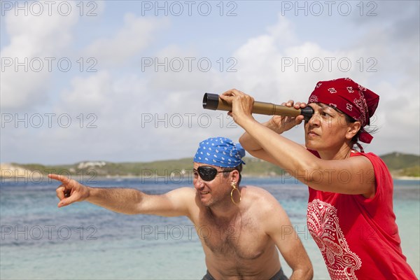 Man and woman dressed up as Pirates of the Caribbean