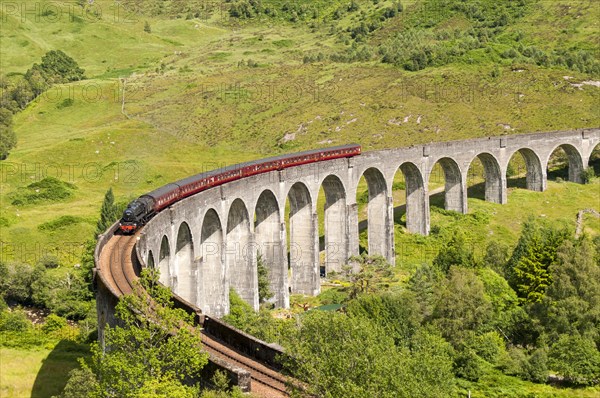 Steam train on Glenfinnan Viaduct