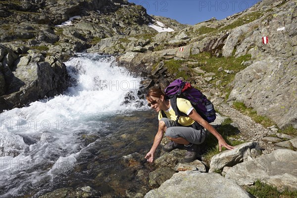 Woman at the Gradenbach stream