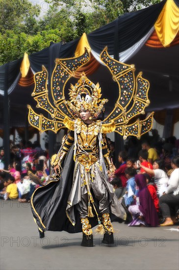 Elaborate costume at the Jember Fashion Festival