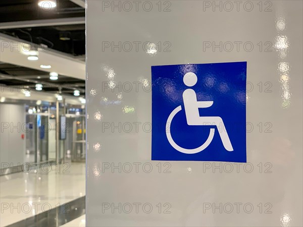 Pictogram for wheelchair users at Dusseldorf International Airport