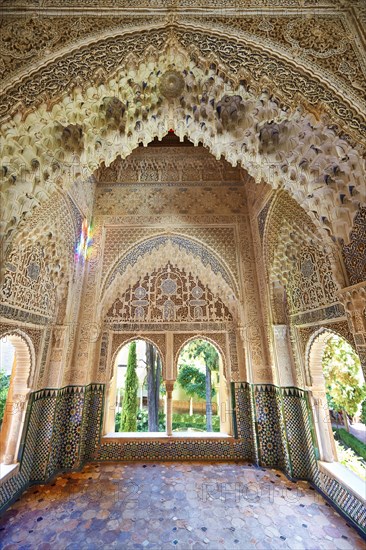 Arabesque Moorish stalactite or Mocarabe architecture of the Palacios Nazaries