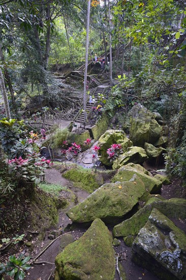 Huge basalt boulders at Goa Gaja Elephant Temple