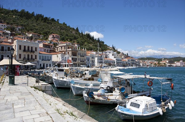 Harbour promenade with fishing boats
