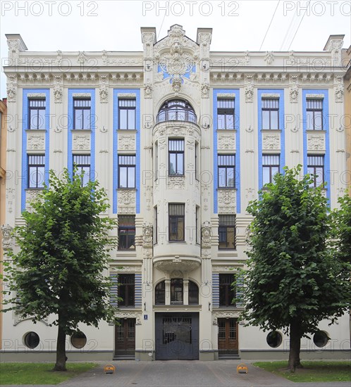 Art Nouveau facade of the house Alberta iela 8 or Albert Street 8