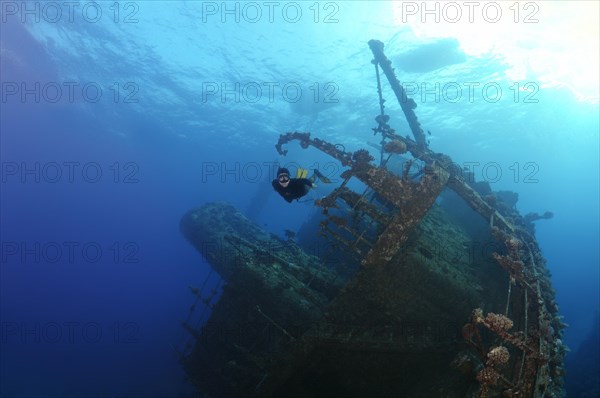 Freediver diving the Gianis D wreck