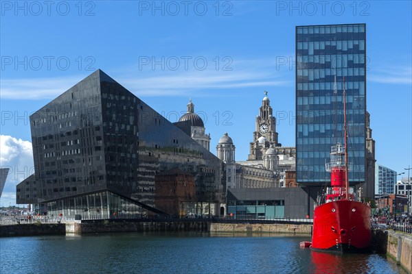 Canning Dock with the decommissioned lightship Planet at the port