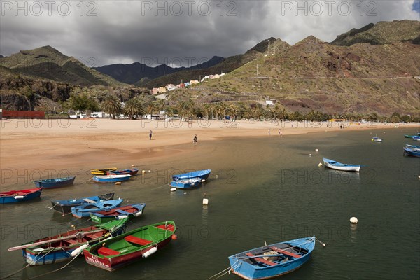 Fishing boats on the sand beach